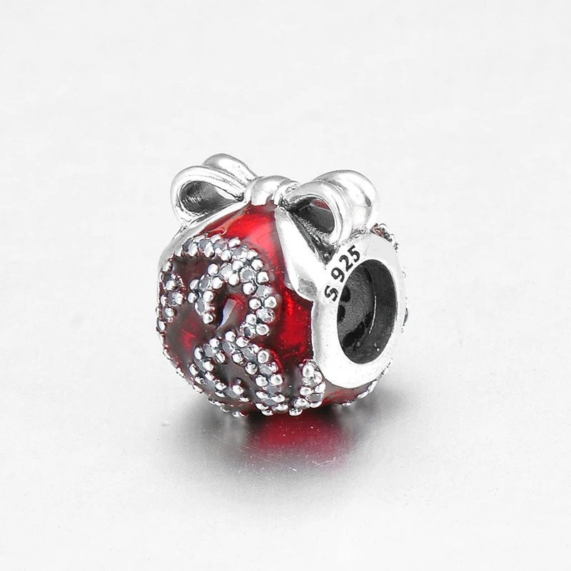 Модная Подарочная сумка с бантом из стерлингового серебра 925 пробы красной