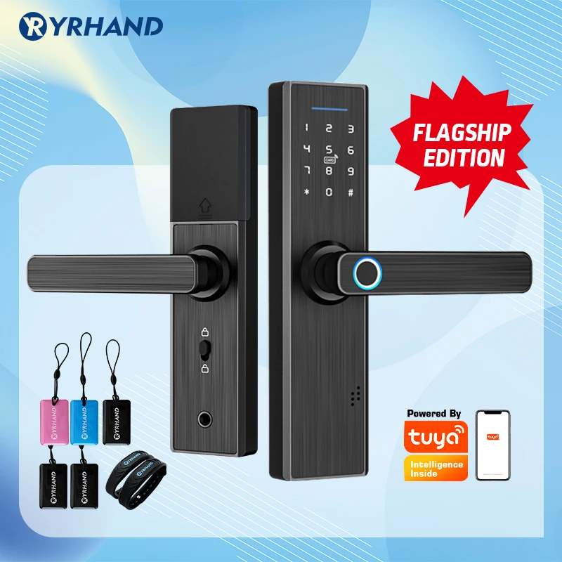 

Tuya Biometric Fingerprint Lock, Security Intelligent Smart Lock With WiFi APP Password RFID Unloc kFlagship Edition lock