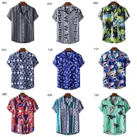 large size summer mens short sleeved floral shirt oversized beach style printed short sleeve cardigan shirt for boys