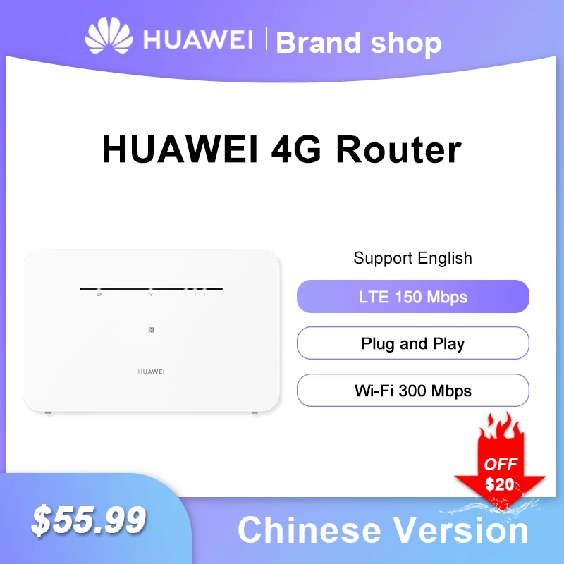 Unlock Huawei 4G Router LTE CPE B311B-853 150Mbps CAT4 with Sim Card Wireless Wifi Router