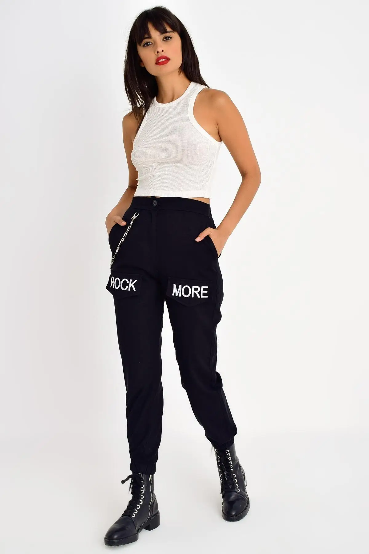 Cool &amp sexy Women Black Embroidered Pants CHK04 | Женская одежда