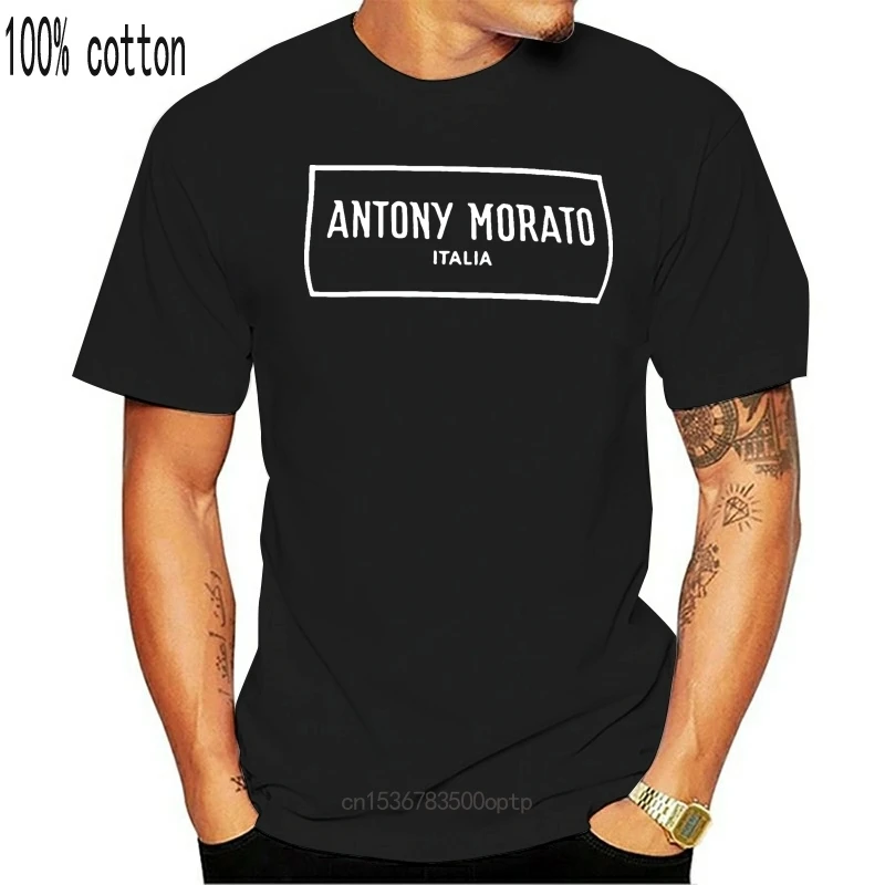Neue Herren Antony Morato Bin Box Logo Schwarz T-Shirt RRP