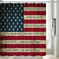 American Flag Fourth of July Independence Day Themed Art Print American Patriot Bathroom Shower Curtain Sets
