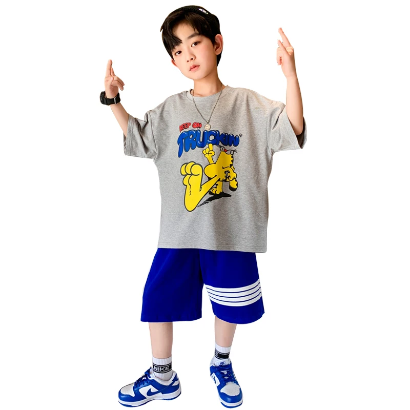 

Boy sets young children new children's summer suit big boy's short sleeve two-piece set Clothes for teenagers Children's clothin