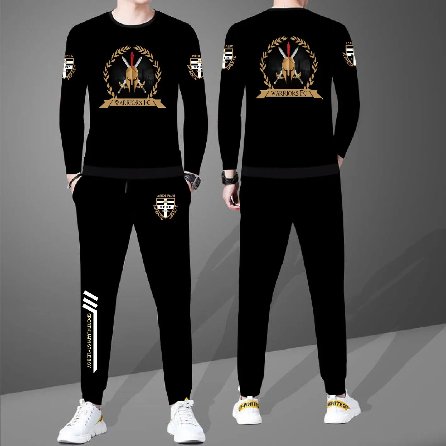 Warm clothes fall cotton outdoor sports wear leisure clothes suit for boys sports set of clothes