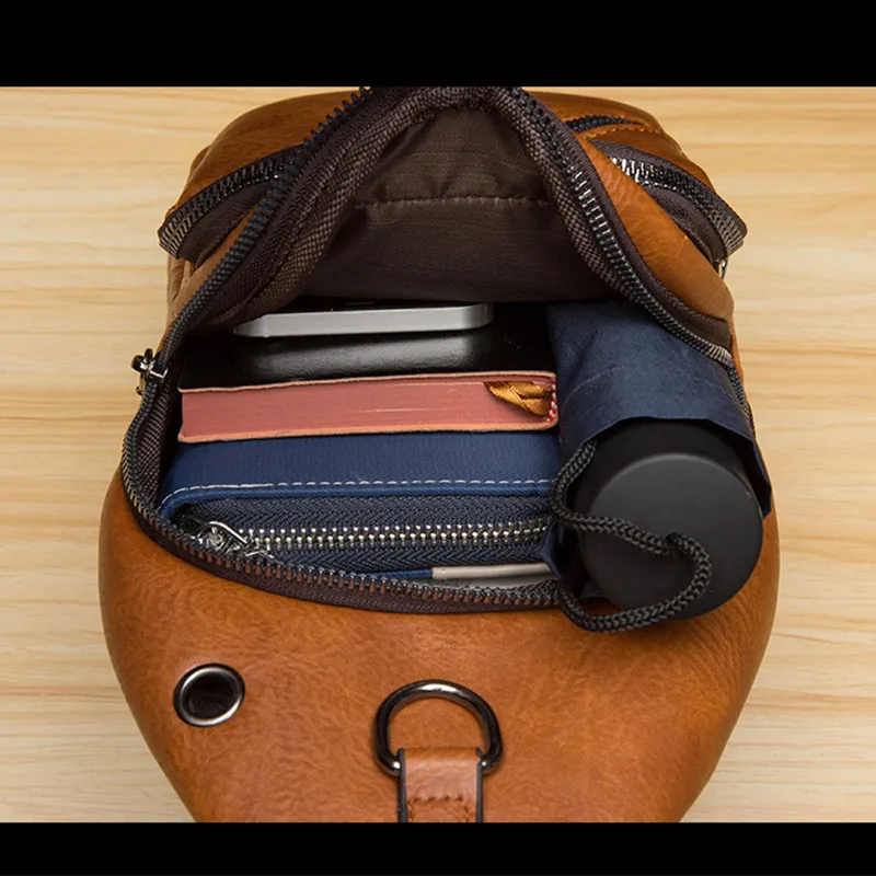 JEEP BULUO Men's Capacity Multifunction Fashion Crossbody Bag Shoulder Bags Short Trip Messenger Chest Bag Pack For Male