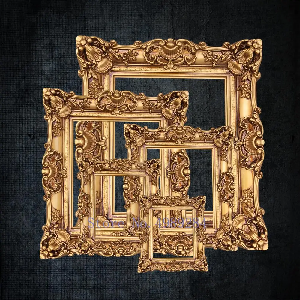 Ретро фоторамка пластиковая Свадебная реквизит Золотой Рельефный резной фон