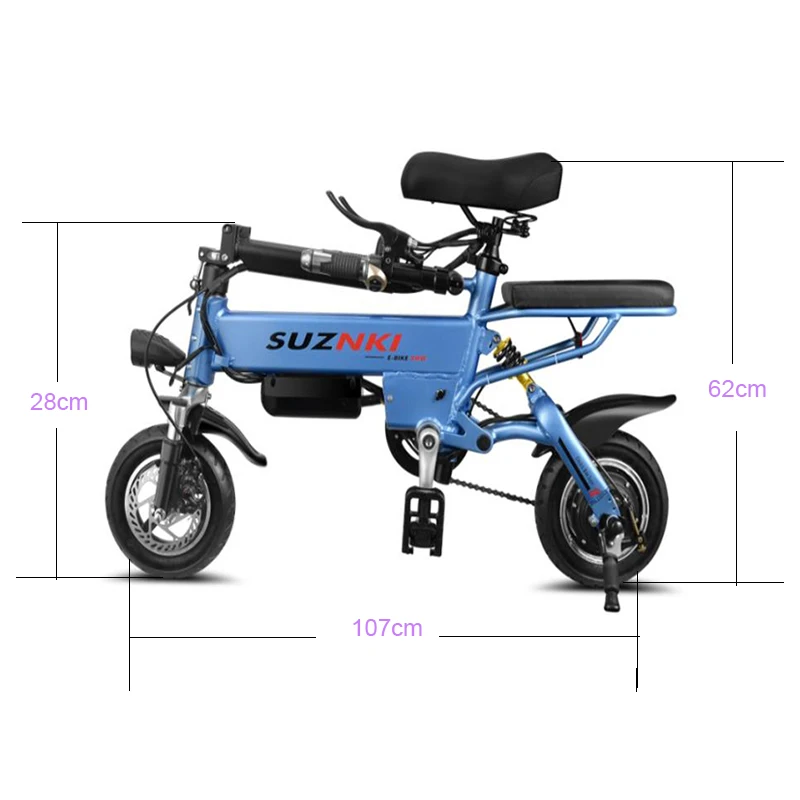 10 дюймовый электрический велосипед портативный складной мини для взрослых
