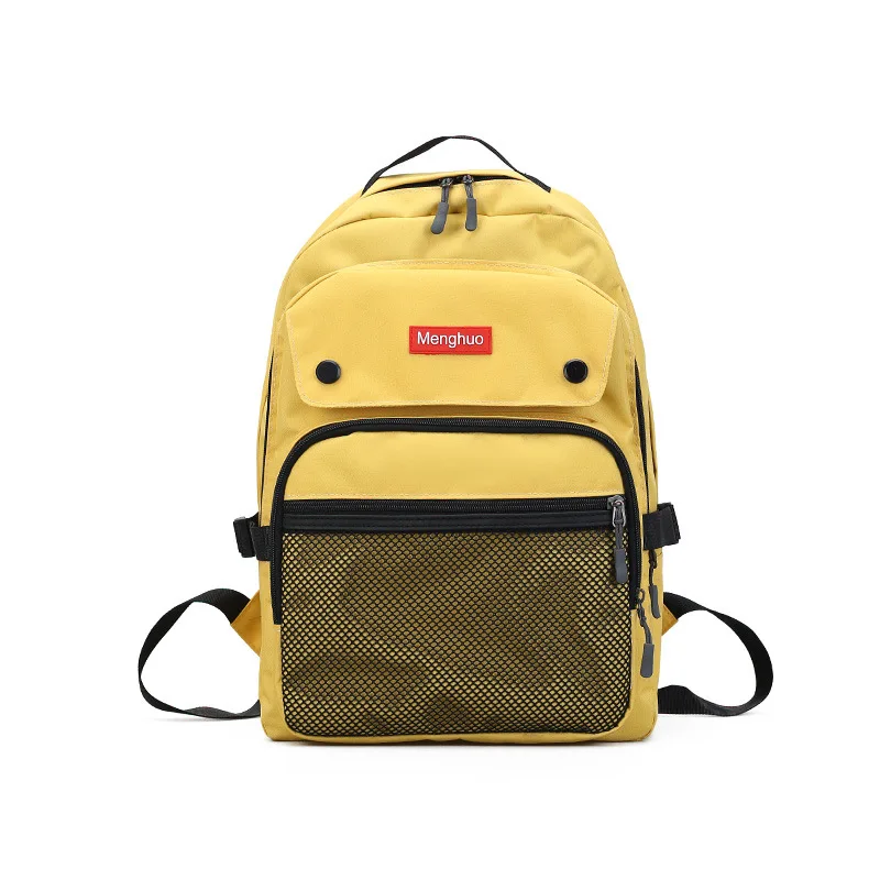 

College style multi-purpose all-match solid color student schoolbag boys and girls large capacity travel backpack