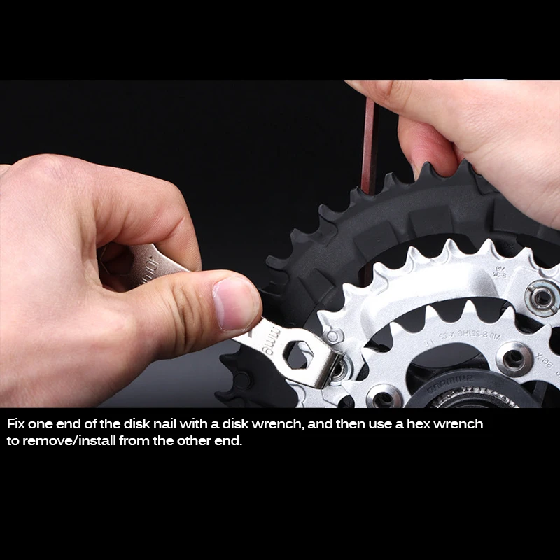 Steel Bike Crankset Bolt Fixed Wrench Bicycle Repair Tool Sprocket Wheel Removal Disassembly Crank Spanner | Спорт и развлечения