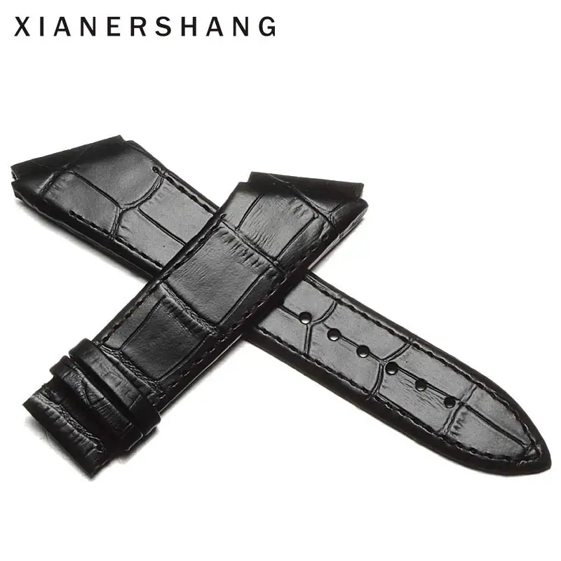 

Luxury Custom H24585331 Watch Band Genuine Leather Belt 24MM Top Handmade Strap Crocodile Pattern Cowhide Watchbands Waterproof