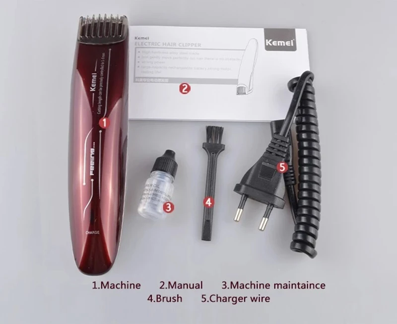 

Kemei KM-2013 Professional Hair Cutting Machine Barber Coiffure Razor Electric Man Shaver Haircut Beard Clipper Set EU Plug