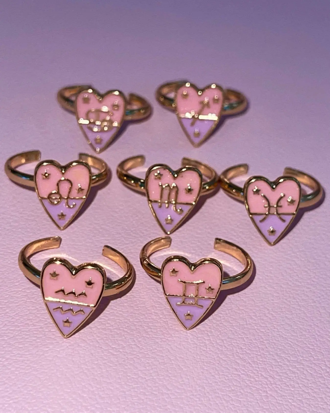 

Delicate Zodiac Rings for Women Enamel Stainless Steel 12 Constellation Ring Gold Plated Finger Ring Fashion Jewelry Gifts