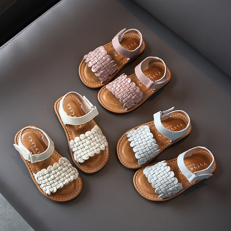 

Children's shoes summer style children's woven sandals soft sole baby shoes girls princess shoes