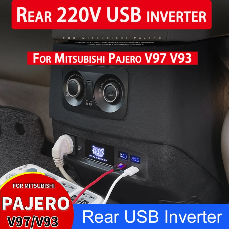 

For Mitsubishi Pajero V97 V93 Rear USB Charger 2020 Pajero Rear USB Inverter Socket Modification Armrest Box Rear USB Inverter