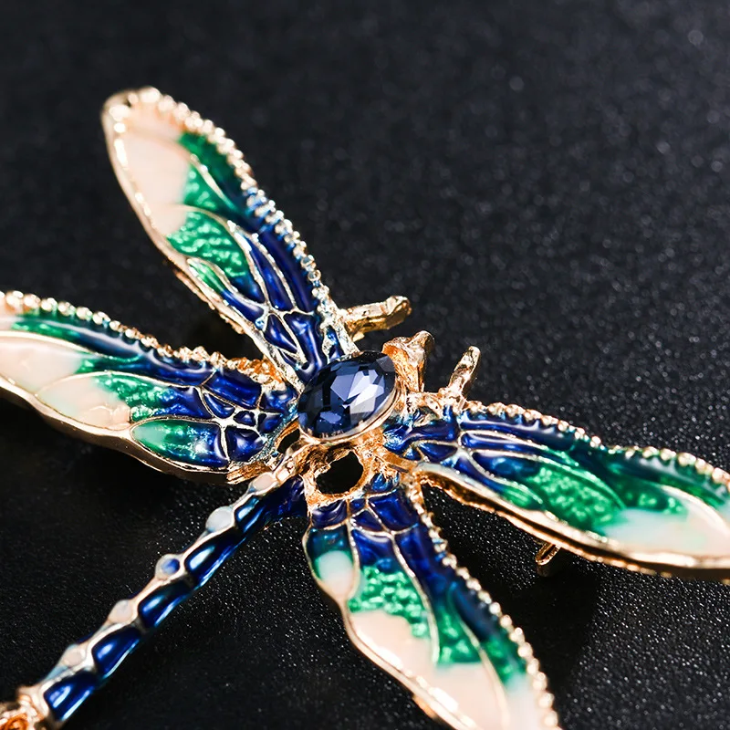 

Crystal Vintage Dragonfly Brooches For Women Large Insect Brooch Pin Fashion Dress Coat Accessories Cute Jewelry Accessories