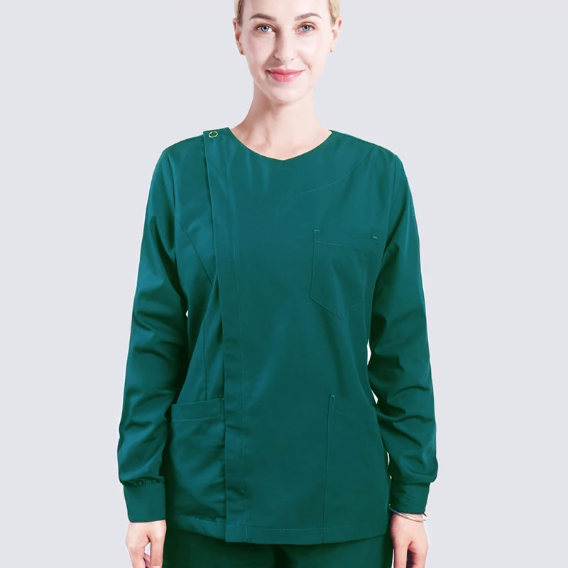 Женский комплект с длинными рукавами модная открытая спереди медицинская форма