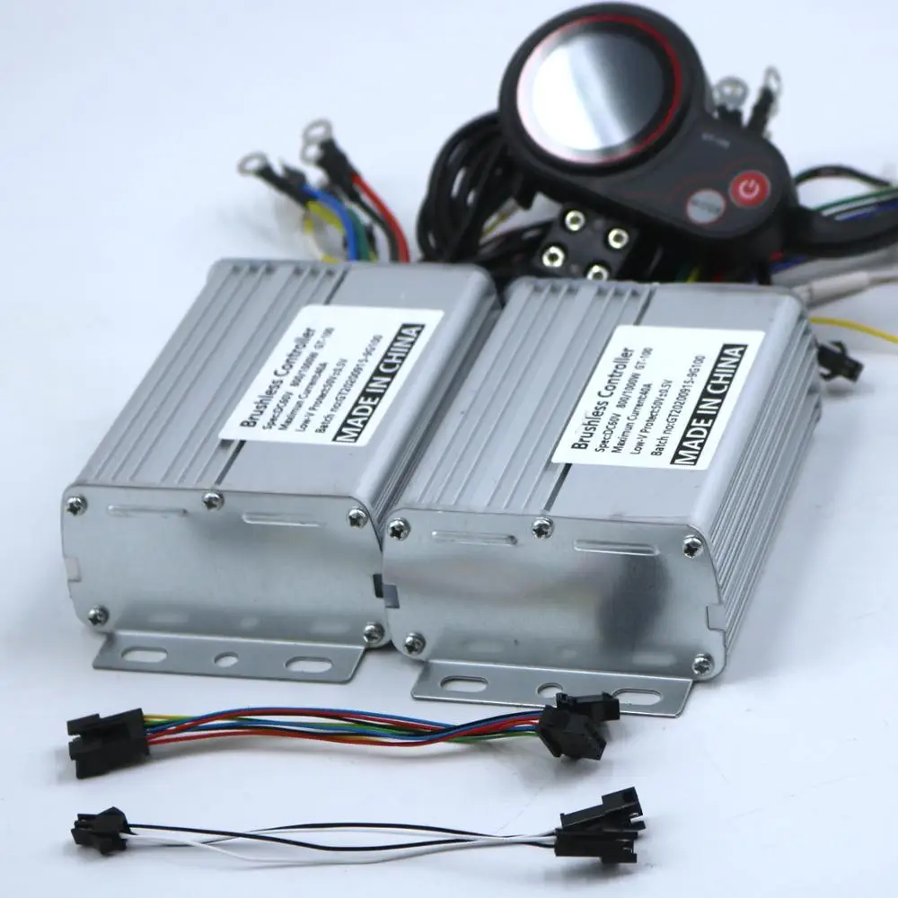 Двойной привод 36/48/60V 800/1000W BLDC Электрический контроллер для мотороллера E bike 2 шт.