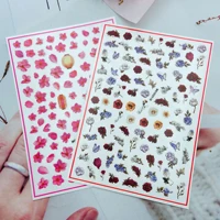 new smudge flower pattern nail sticker self adhesive transfer decal 3d slider diy skills nail art decoration manicure package