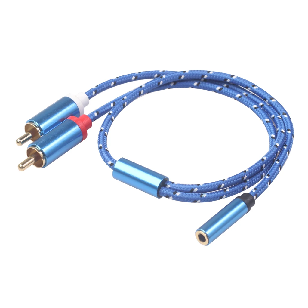 

TPE 3.5MM Stereo Audio Female To 2 RCA Male Converters 40CM 3610F-04 BLUE X1