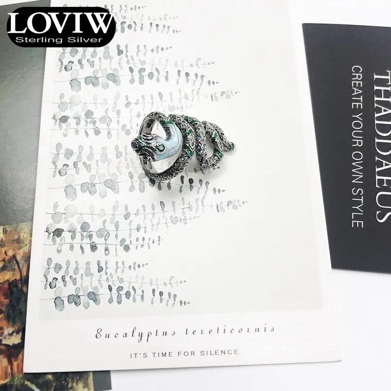 Открытый конец голубая змейка, кольцо из стерлингового серебра, Thomas SABOR миф джунгли в богемном стиле; Модные Качественные украшения для Новинки для женщин подарок 925 пробы серебро