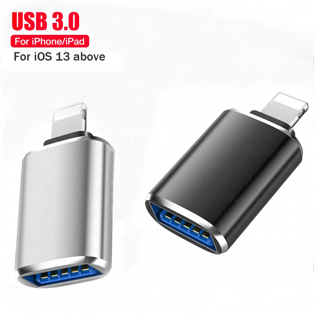 

OTG USB Adapter Lighting Male to USB3.0 iOS 13 Charging Adapter For iPhone13 12 11 Pro XS Max XR X 8 7 6s 6 Plus iPad Adapter