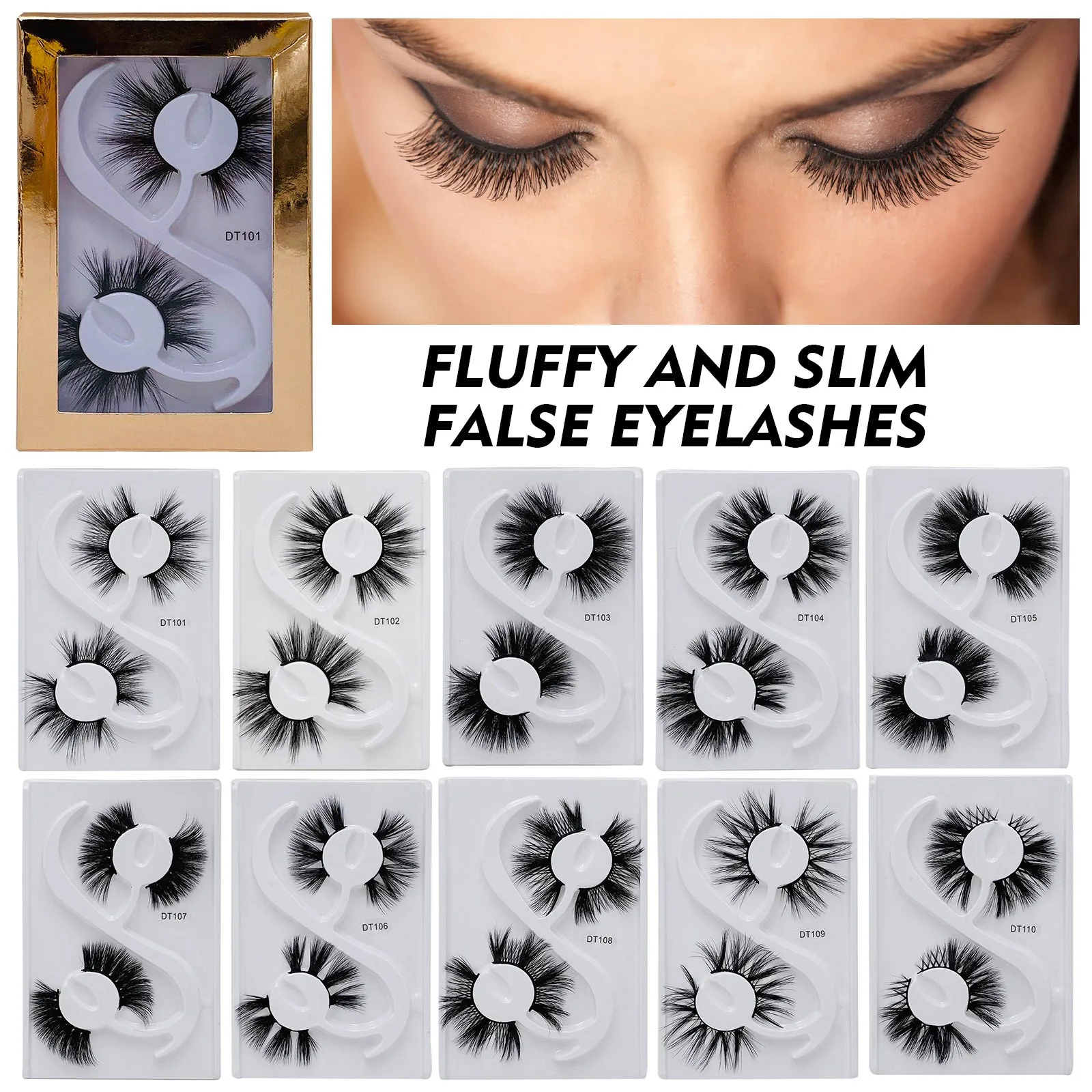 2 пары норковых ресниц 20 мм накладные ресницы 3D Многослойные утолщенные не