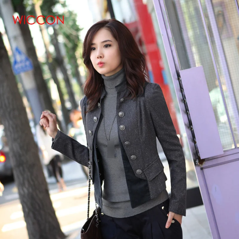 Новинка 2020 женские винтажные двубортные костюмы тонкие пальто в стиле ретро