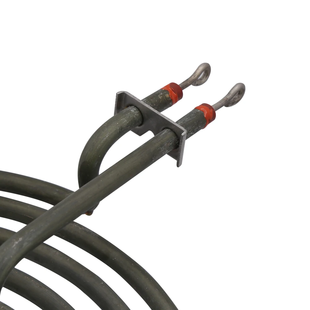 2100W 230V 8" 5 Turns Heating Element for Surface Burner,5 Coils Pancake Coil Shape Heater Tube with Tripod Back Size Flat