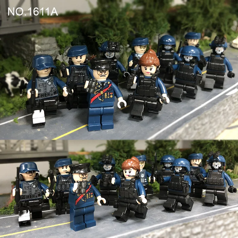 

10pcs/set sniper action figures military soldiers special forces Bricks Guns Weapons Compatible figure Armed SWAT Blocks Toys