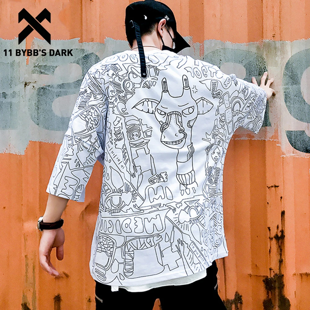 Футболка 11 BYBB'S DARK Graffiti Мужская модная тенниска в стиле хип-хоп хлопковая