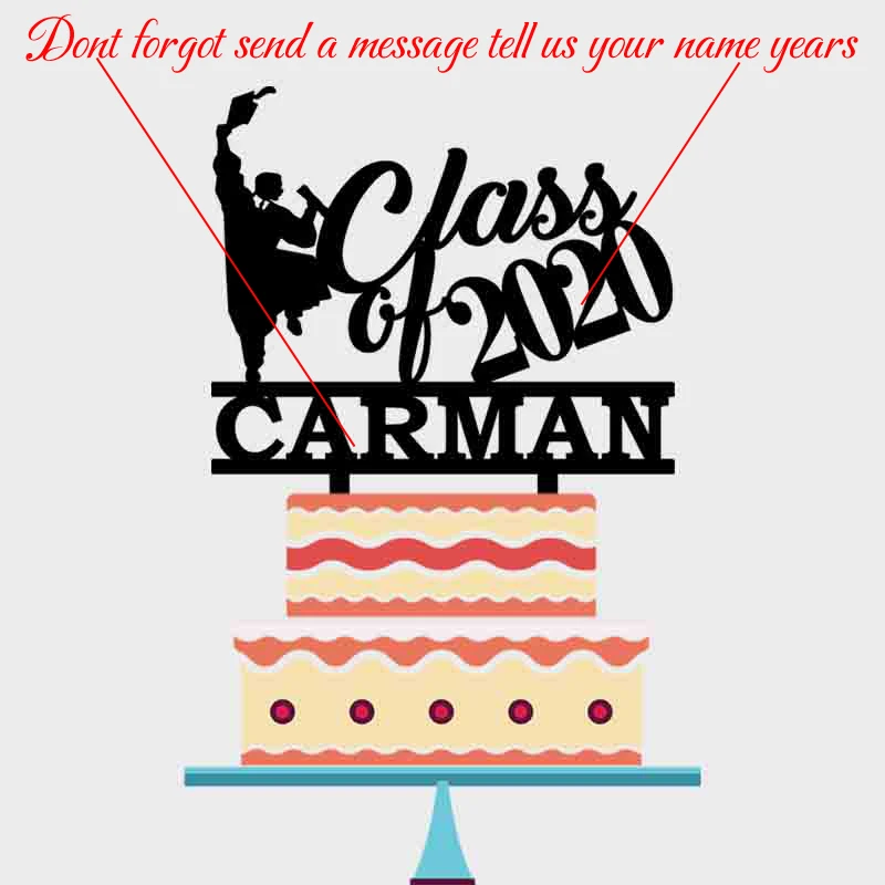 Персонализированный Топпер для выпускного торта мальчиков название на заказ