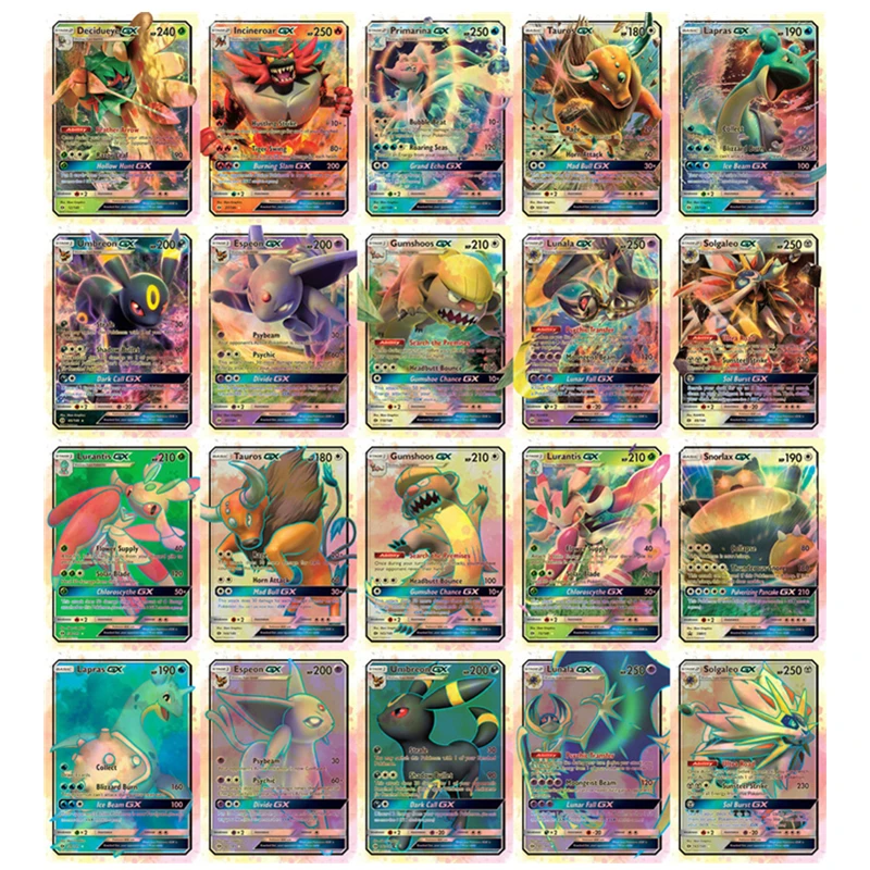300 Pcs GX 20 60 100pcs MEGA Shining Tomy Pokemon Cards Game Battle Carte 200pcs Anime Trading Cards Album Book Kids Toys Gifts