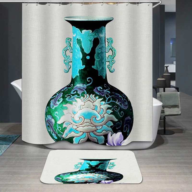 Водонепроницаемая занавеска для душа из полиэстера с 3d цифровым принтом павлина