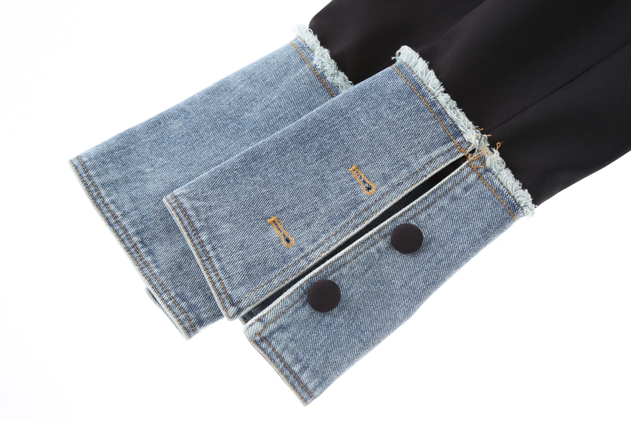 Getвесна Женский блейзер деним пэчворк разные цвета нестандартные женские