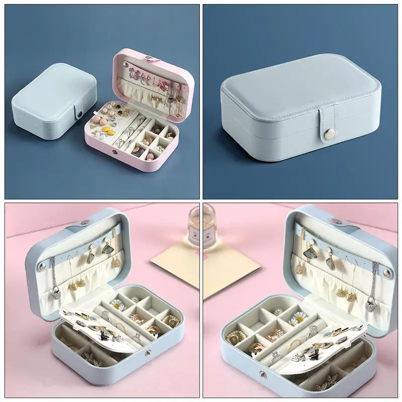 

1 Pc Travel Earrings Necklace Storage Box Portable Jewelry Box Practical Jewelry Organizer
