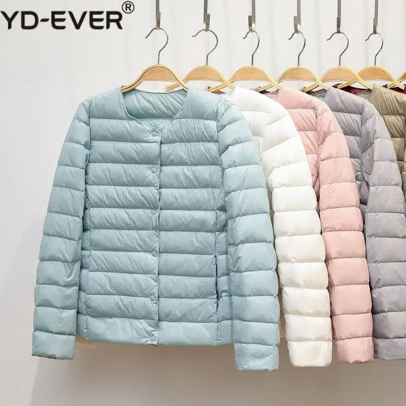 Новинка 2020 зимнее женское пуховое пальто сверхлегкая куртка на утином пуху без