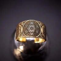 classic vintage fashion archangel metatron warrior knight angel of life seal adjustable ring solomon kabbalah ring amulet
