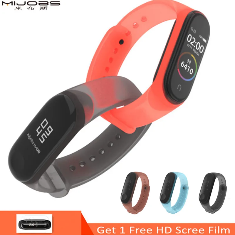 

Mijobs Mi Band 4 Strap Colorful Silicone Wrist Strap for Xiaomi mi Band 4 Bracelet Wristband Miband 4 Smart Watch Accessories