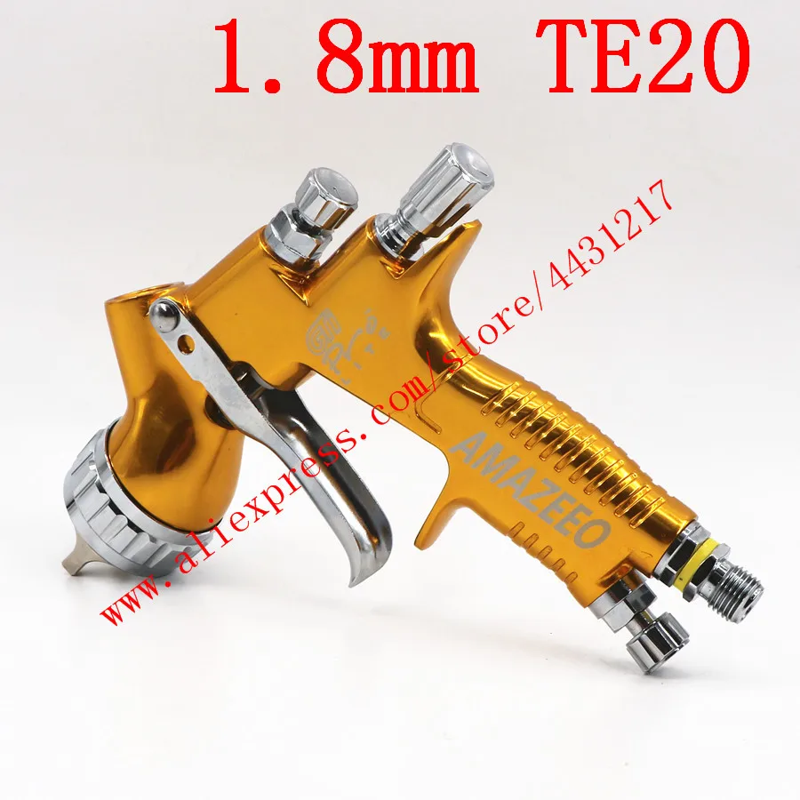 Golden 1.8mm TE20 Профессиональный пистолет-распылитель lvmp gti pro lite TE20 T110 1,3/1,8 мм краска на водной основе автомобильная краска-распылитель - Цвет: Golden 1.8mm TE20