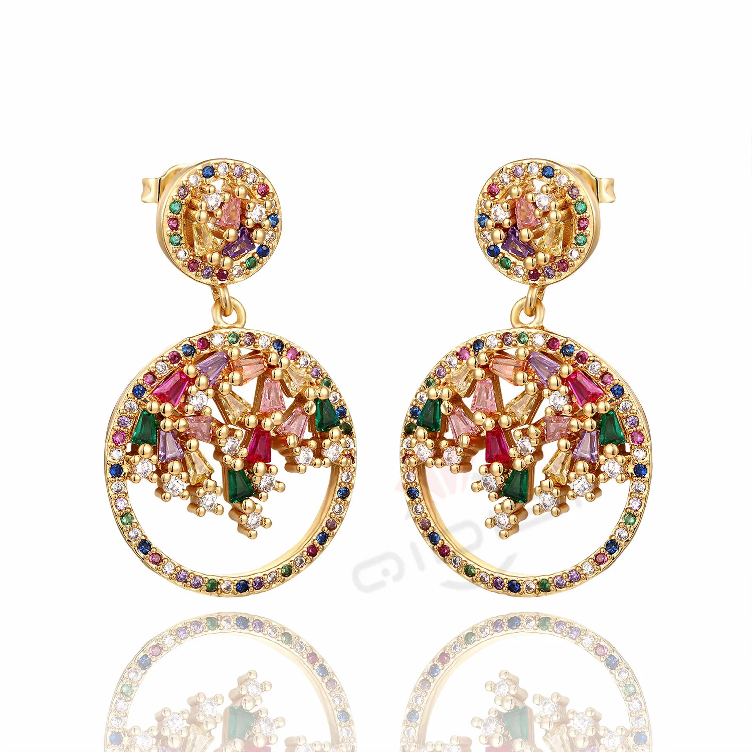 Оптовая продажа роскошные серьги розового золота белого цвета гвоздики с