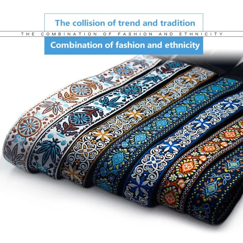 gitarre vintage blumen strap streifen akustische elektrische gitarre ukulele gurt gewebt stickerei stoffe leder enden strap free global shipping