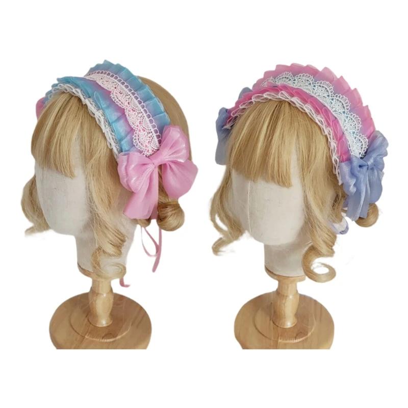 Кружевные головные уборы для девочек с оборками многослойные кружева длинной