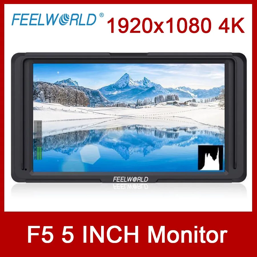 Billig FEELWORLD F5 Monitor 1920x1080 Unterstützung 4K HDMI-kompatibel Eingang Ausgang 5 Zoll Feld Monitor Für Canon Nikon Sony DSLR Kamera