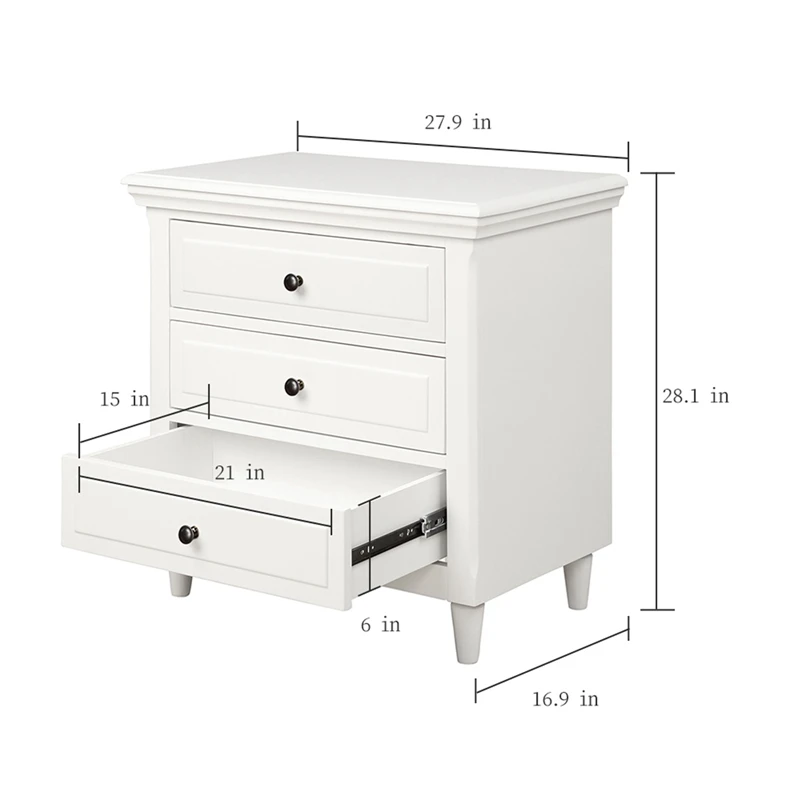 

Bedroom Furniture Bedside Table with 3 Drawer Nightstand Sofa Side Cabinet Marble Texture Storage Table