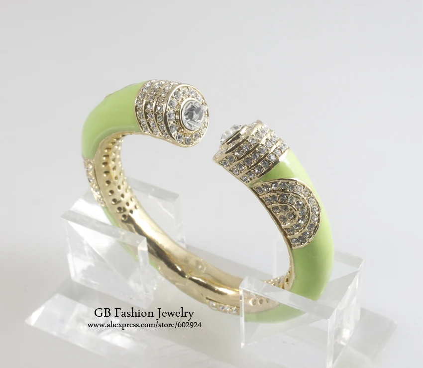 Модные Пружинные браслеты золотистые кристально чистые энимальные черного