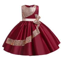 vintage costume kids dresses for girls children flower princess dark red dress girl party wedding dress bridesmaid 4 10 year