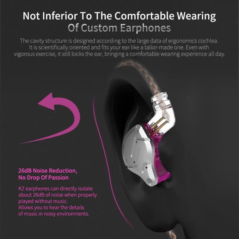 Проводные металлические наушники KZ ZS10 PRO гибридные Hi-Fi наушники-вкладыши с басами