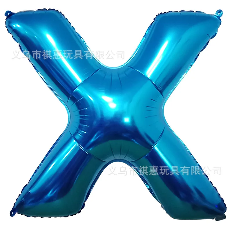40 inch Blue aluminum film letter balloon Aluminum foil birthday Party wedding supplies Decorative photography props balloon - Цвет: X