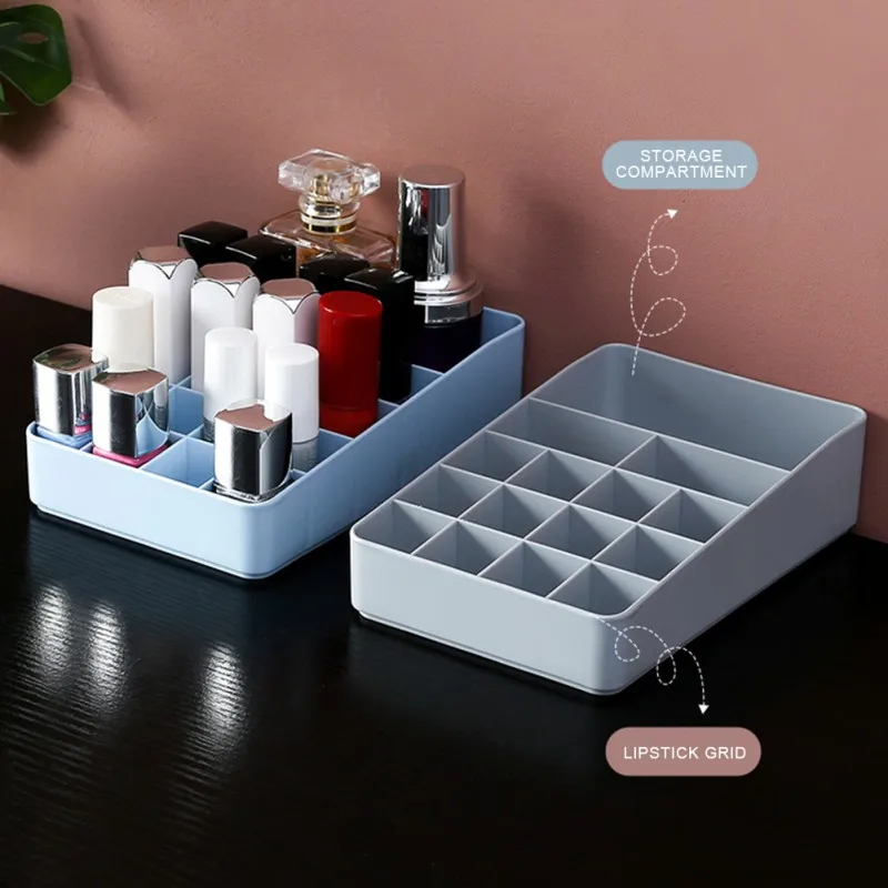 

2021 Plastic Makeup Storage Box Cosmetic Desktop Organizer Bedroom Jewelry Storage Racks Home Container Supplies